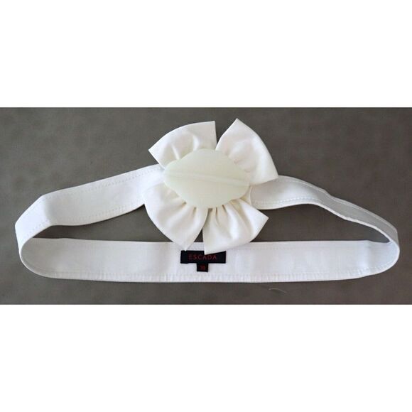Escada Women's Sz 38 Off White Bow Detail Waist Belt Accessory - Picture 2 of 5